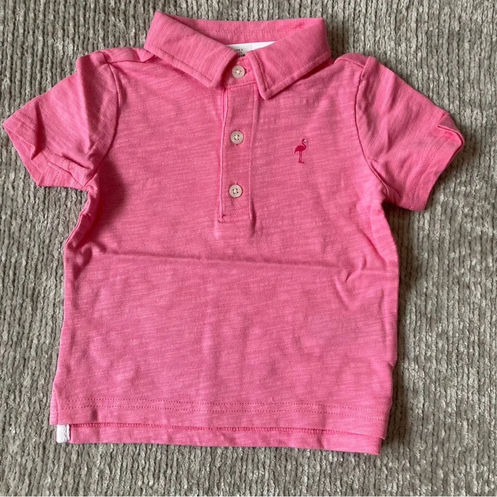 Janie And Jack Flamingo Polo Shirt & Shorts Set 12-18 Months NWT